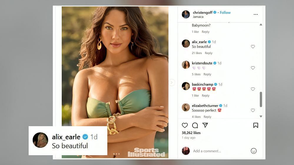 Alix Earle compliments Christen Harper for shooting with SI during pregnancy (Image Credit: Harper/IG)